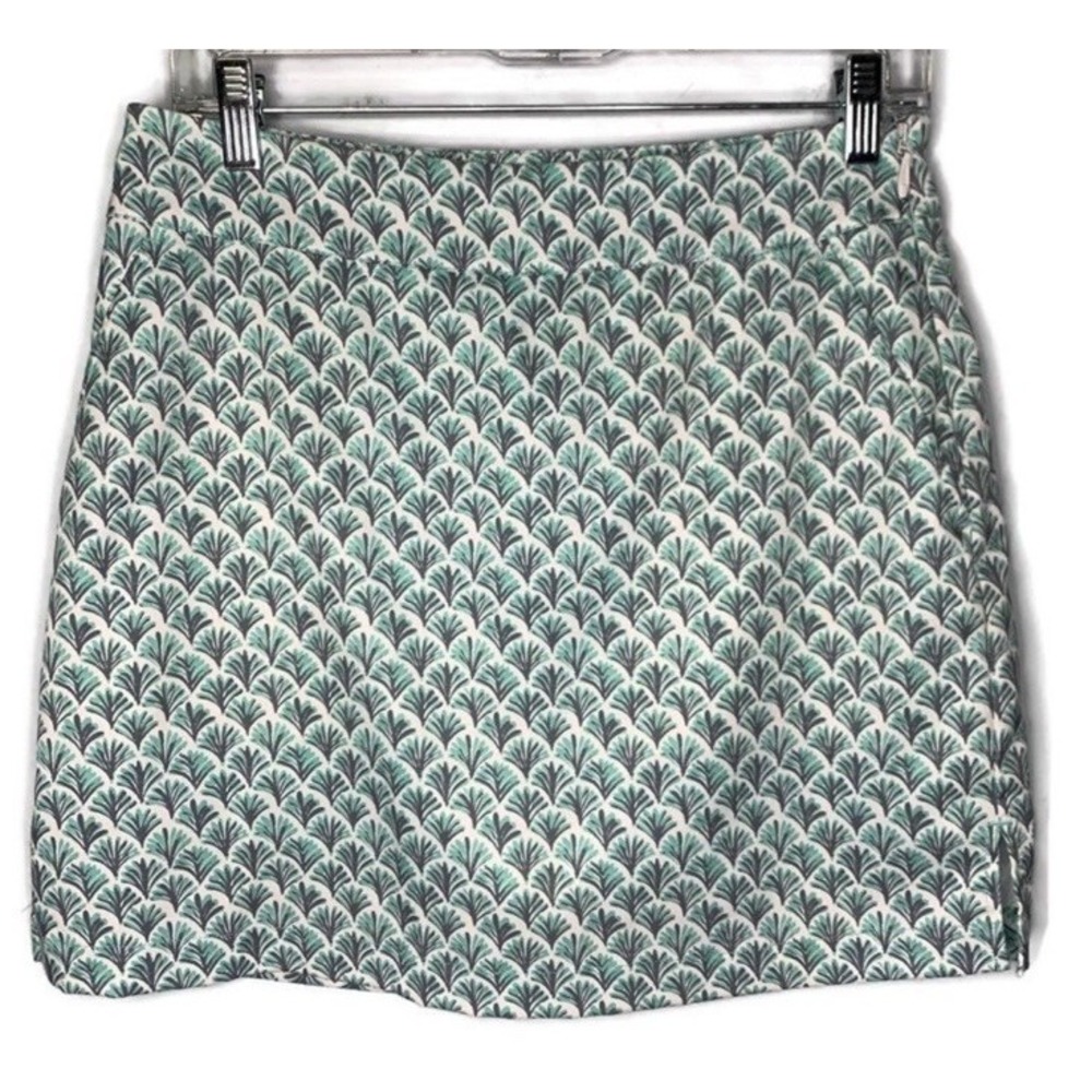 Vineyard Vines Women Mint Geometric Fan Print Athletic Golf Tennis Skort Size 4